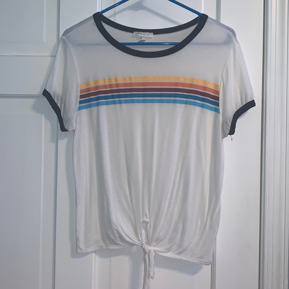 tee with tie in front